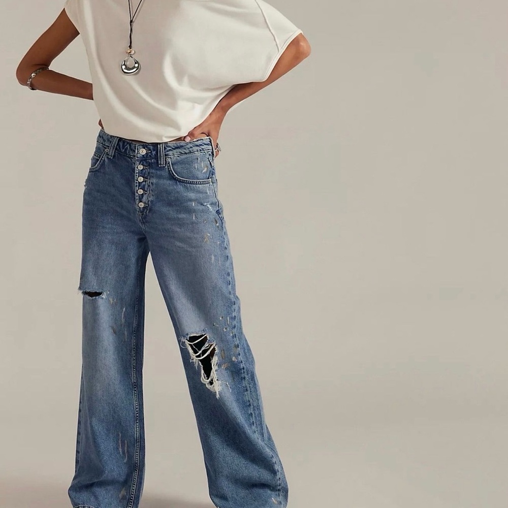 NEW** Free People Nia Boyfriend Jeans, Size 30